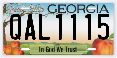 GA license plate QAL1115