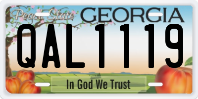 GA license plate QAL1119