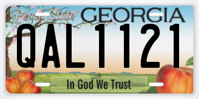 GA license plate QAL1121