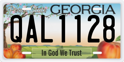 GA license plate QAL1128