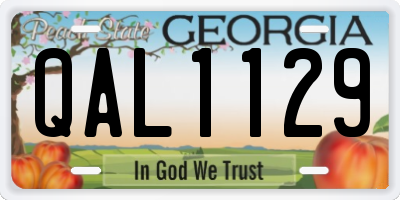 GA license plate QAL1129