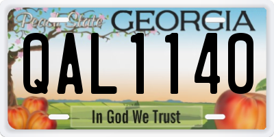 GA license plate QAL1140
