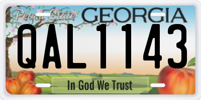 GA license plate QAL1143