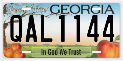 GA license plate QAL1144