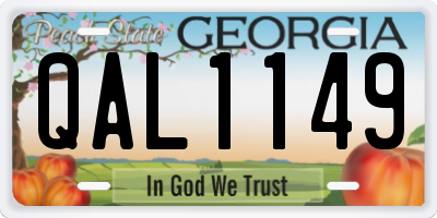 GA license plate QAL1149