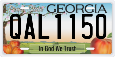 GA license plate QAL1150