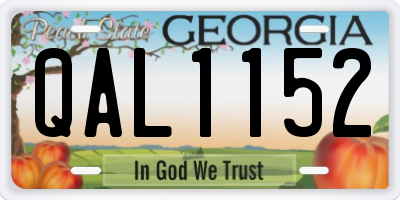 GA license plate QAL1152