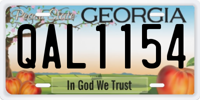 GA license plate QAL1154