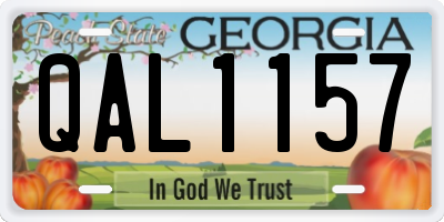 GA license plate QAL1157