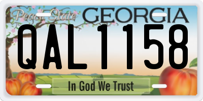 GA license plate QAL1158
