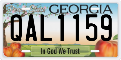GA license plate QAL1159