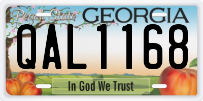 GA license plate QAL1168