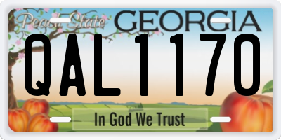 GA license plate QAL1170