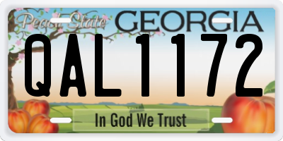 GA license plate QAL1172