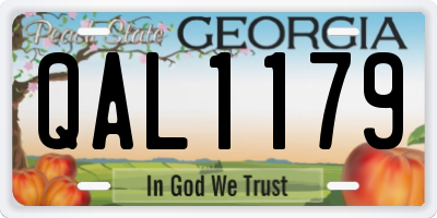 GA license plate QAL1179