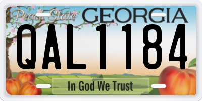 GA license plate QAL1184