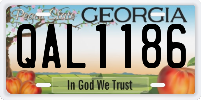 GA license plate QAL1186
