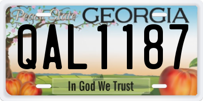 GA license plate QAL1187