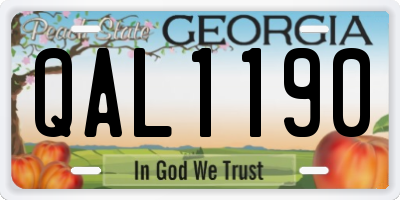 GA license plate QAL1190