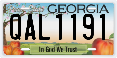 GA license plate QAL1191