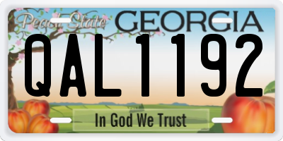 GA license plate QAL1192