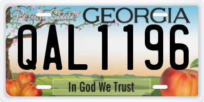 GA license plate QAL1196