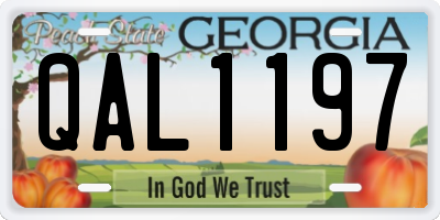 GA license plate QAL1197