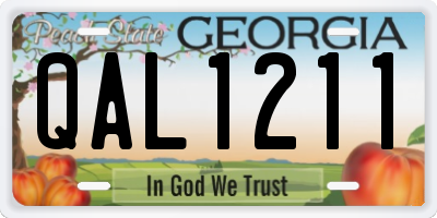 GA license plate QAL1211