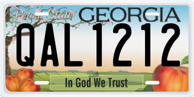 GA license plate QAL1212