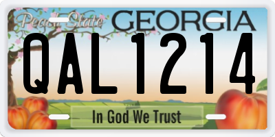 GA license plate QAL1214