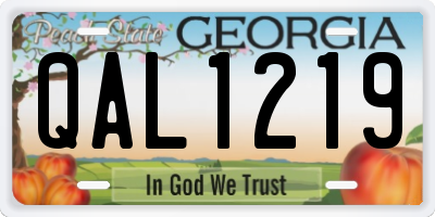 GA license plate QAL1219