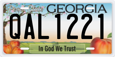 GA license plate QAL1221