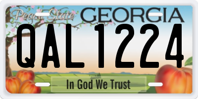 GA license plate QAL1224