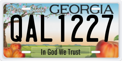 GA license plate QAL1227