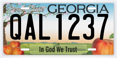 GA license plate QAL1237