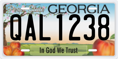 GA license plate QAL1238