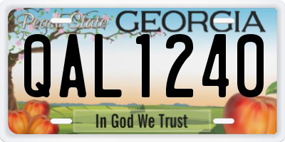 GA license plate QAL1240