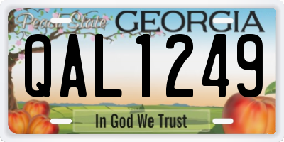 GA license plate QAL1249