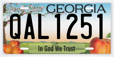 GA license plate QAL1251