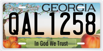 GA license plate QAL1258
