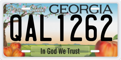 GA license plate QAL1262
