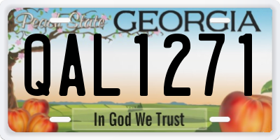 GA license plate QAL1271