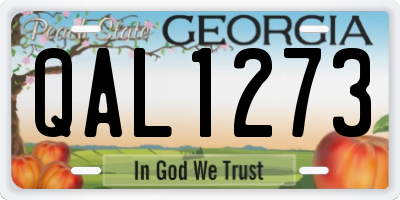 GA license plate QAL1273
