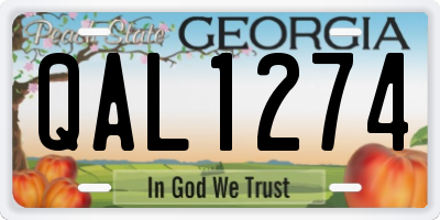 GA license plate QAL1274