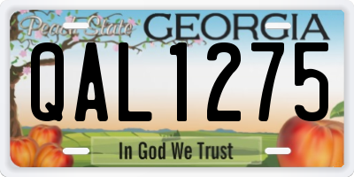 GA license plate QAL1275