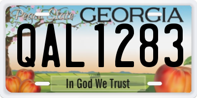 GA license plate QAL1283