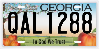 GA license plate QAL1288