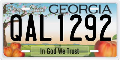 GA license plate QAL1292