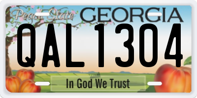 GA license plate QAL1304