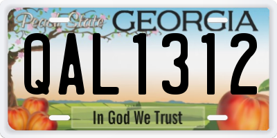 GA license plate QAL1312